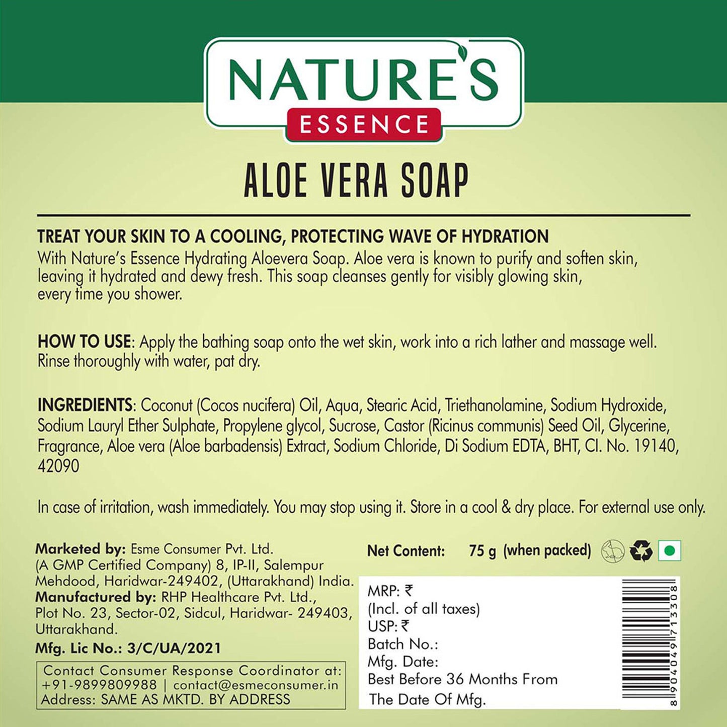 Nature's Essence Hydrating Aloe Vera Soap