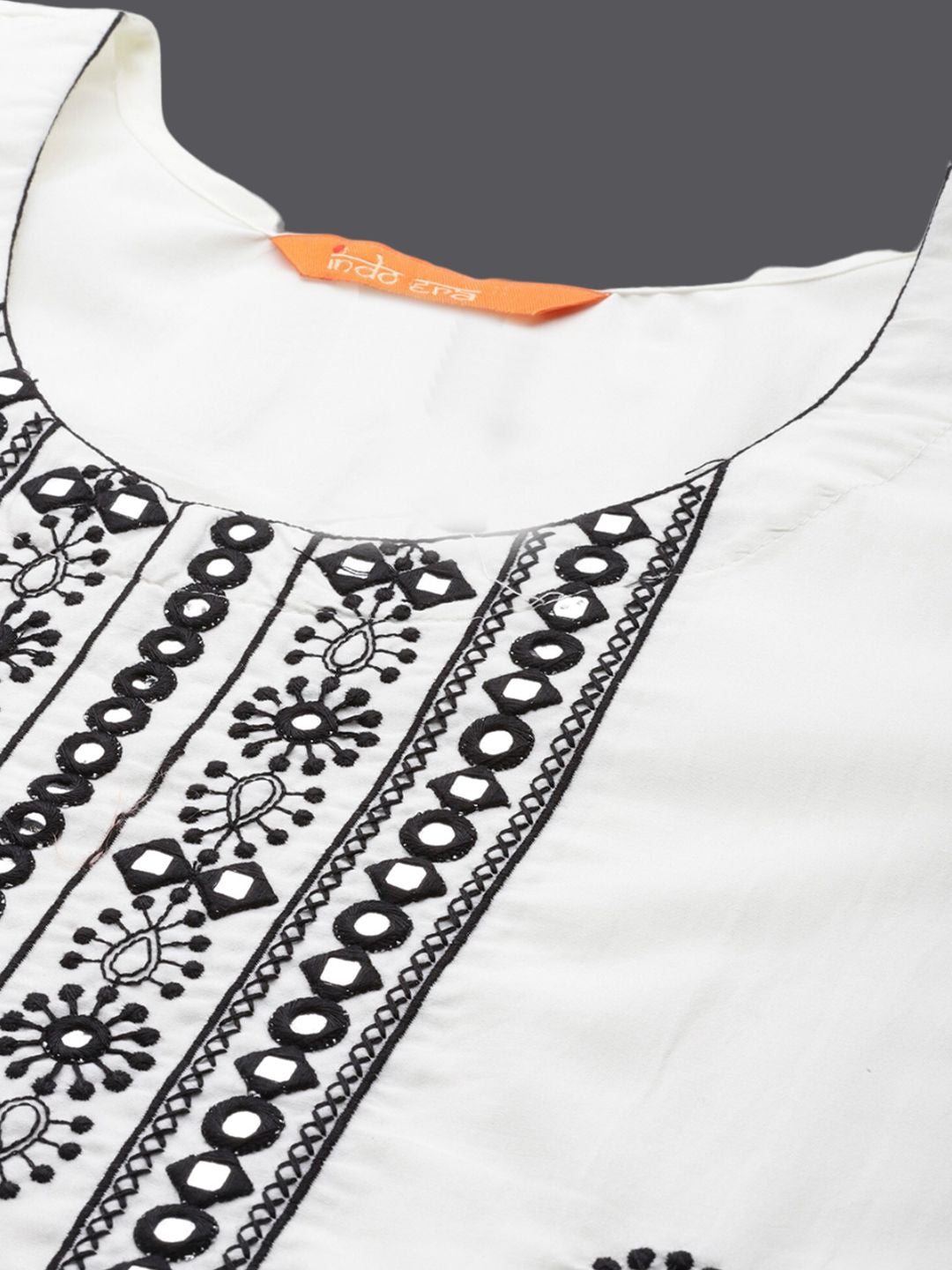 Indyancart IE Ethnic Motifs Embroidered Regular Mirror Work Kurta with Trousers & Dupatta