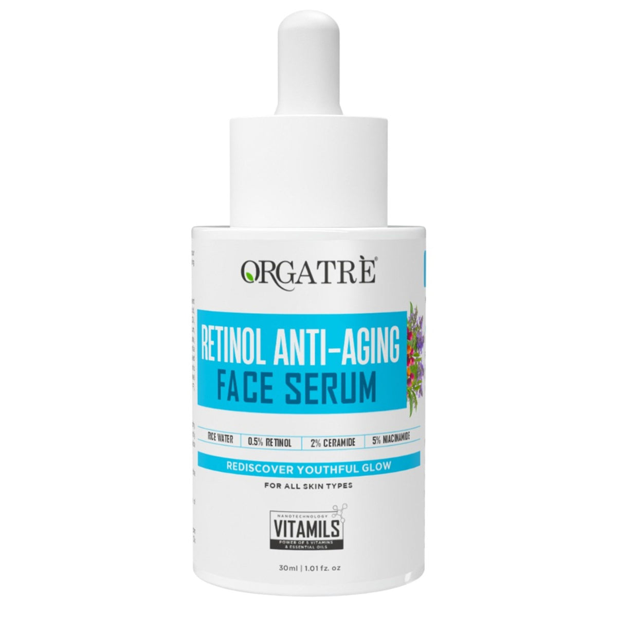 Orgatre Retinol Anti-Aging Face Serum - Reduces Fine Lines, Boosts Collagen, Hydrates & Skin Firming