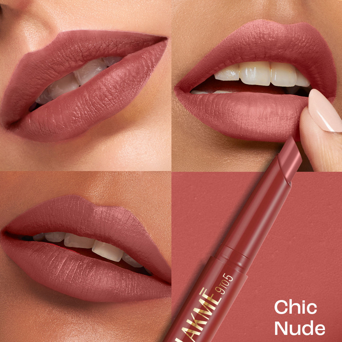 Lakme 9 to 5 Forever Matte Lip Crayon - Chic Nude