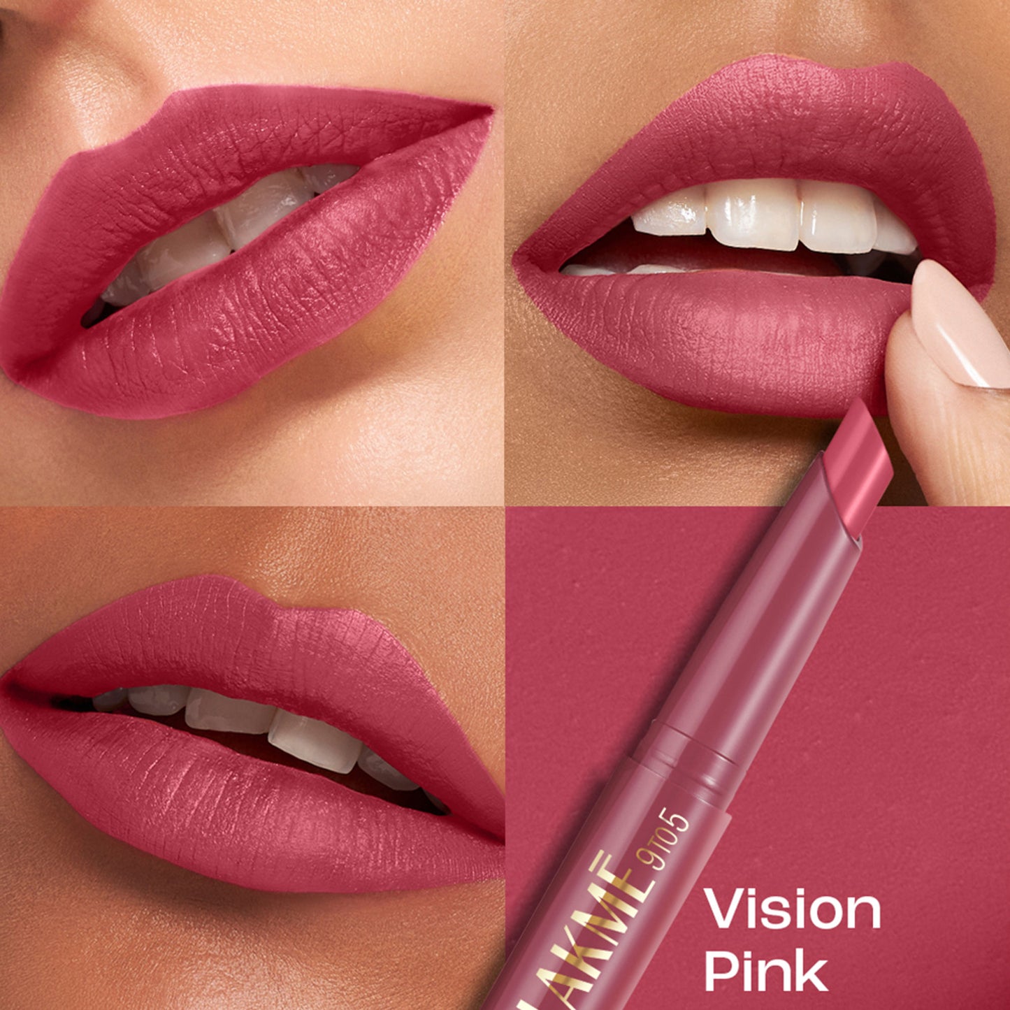 Lakme 9 to 5 Forever Matte Lip Crayon - Vision Pink