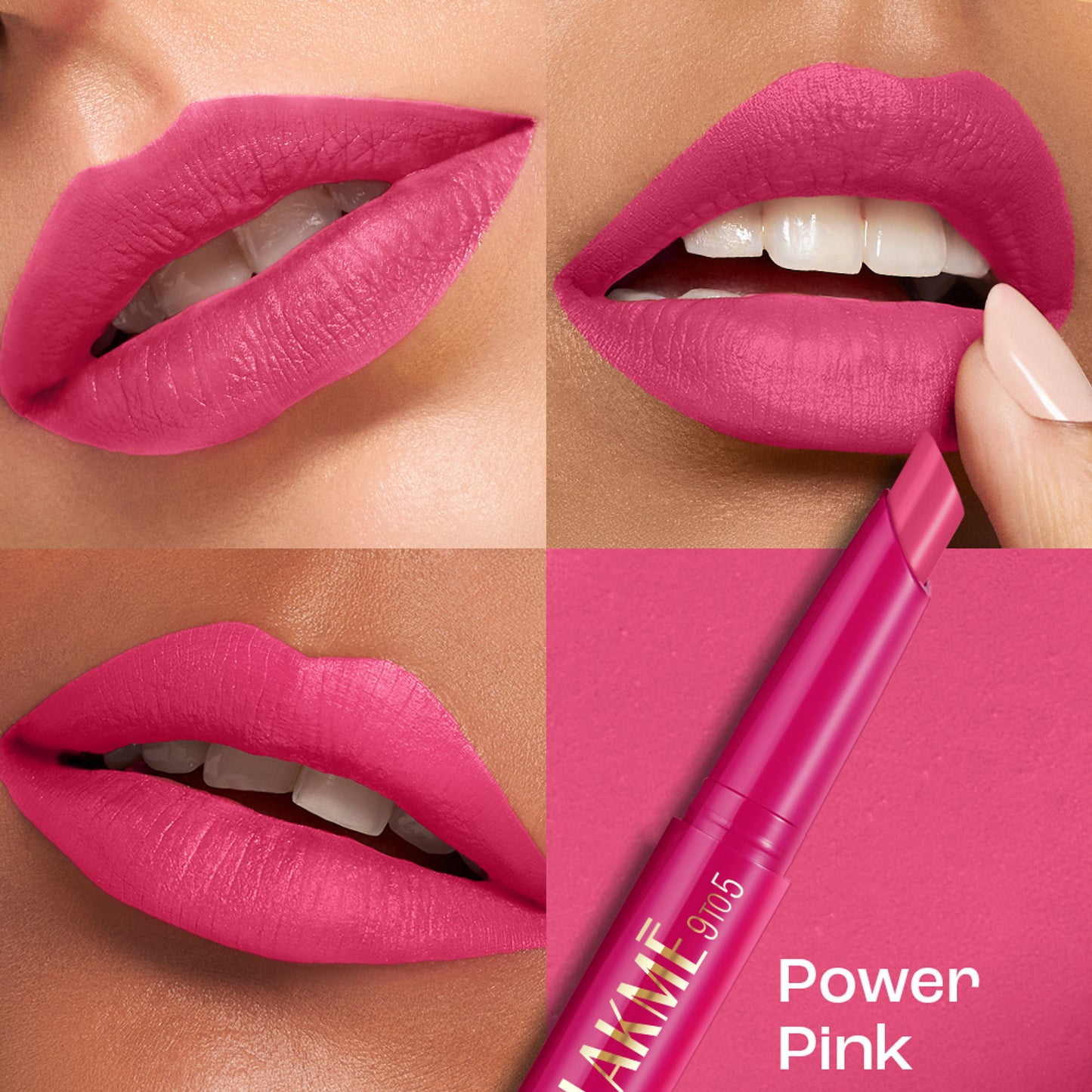 Lakme 9 to 5 Forever Matte Lip Crayon - Power Pink