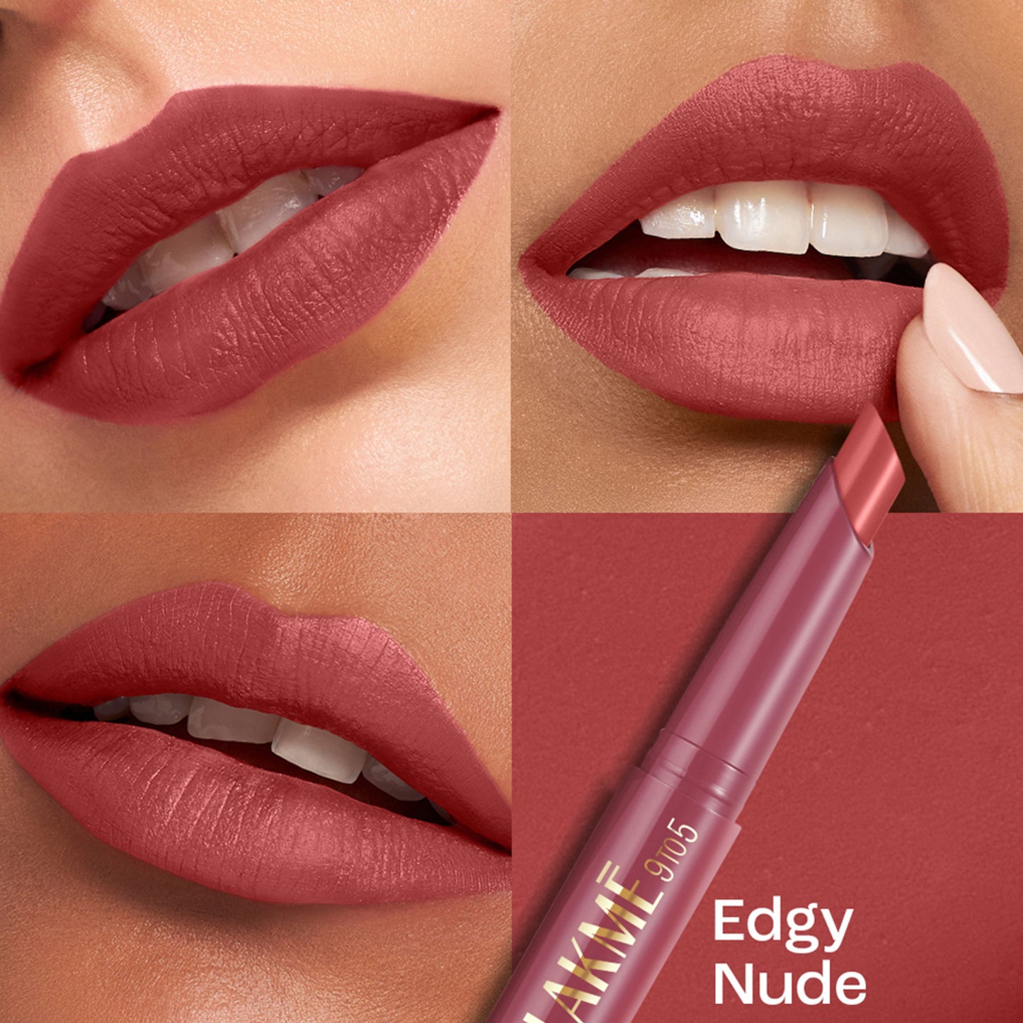 Lakme 9 to 5 Forever Matte Lip Crayon - Edgy Nude