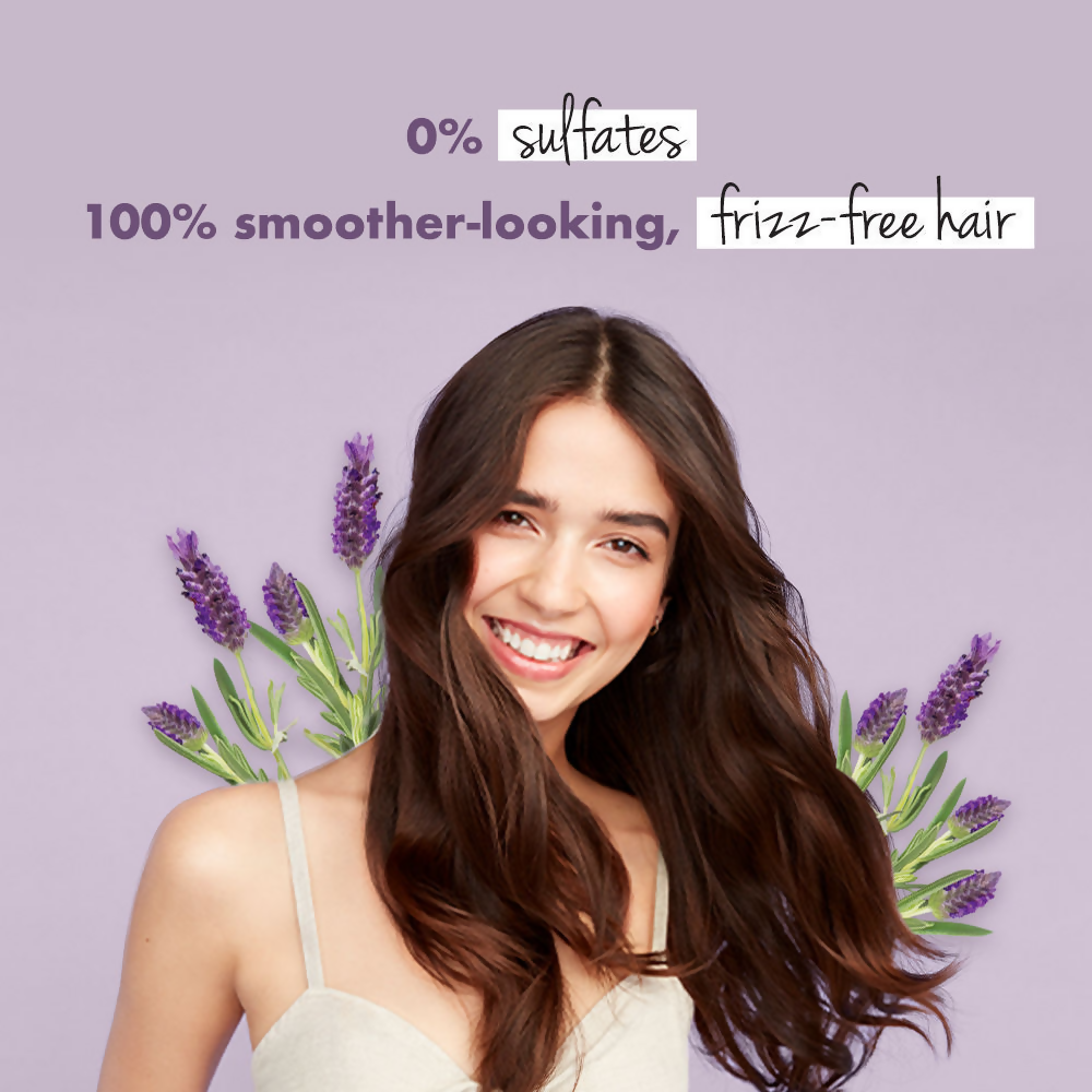Love Beauty And Planet argan oil and lavender shampoo for dry, frizzy hair, sulfate-free hair care product with botanical ingredients.