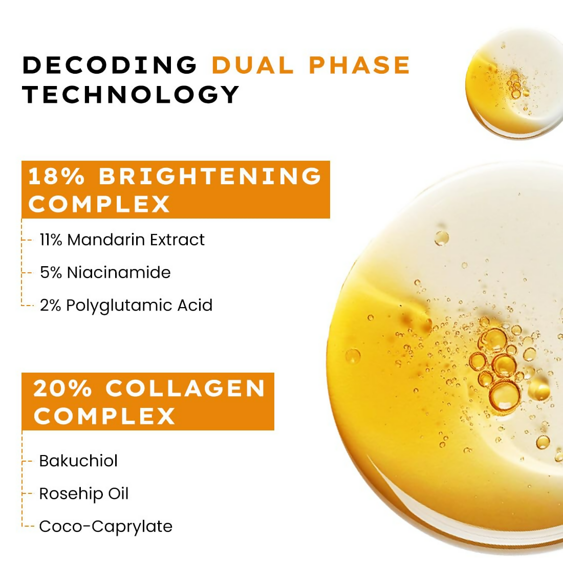 Hyphen Double Shot Face Serum with 18% Brightening and 20% Collagen, featuring a sleek pump bottle and clear labeling.