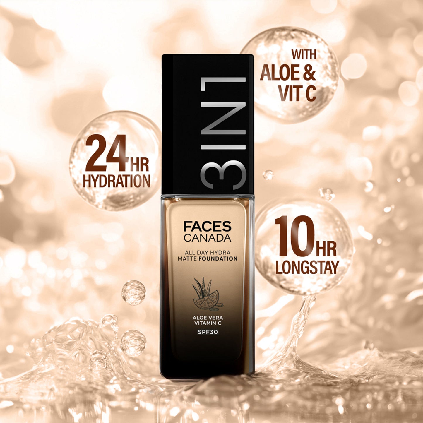 Faces Canada 3 In 1 All Day Hydra Matte Foundation - Soft Sand 041