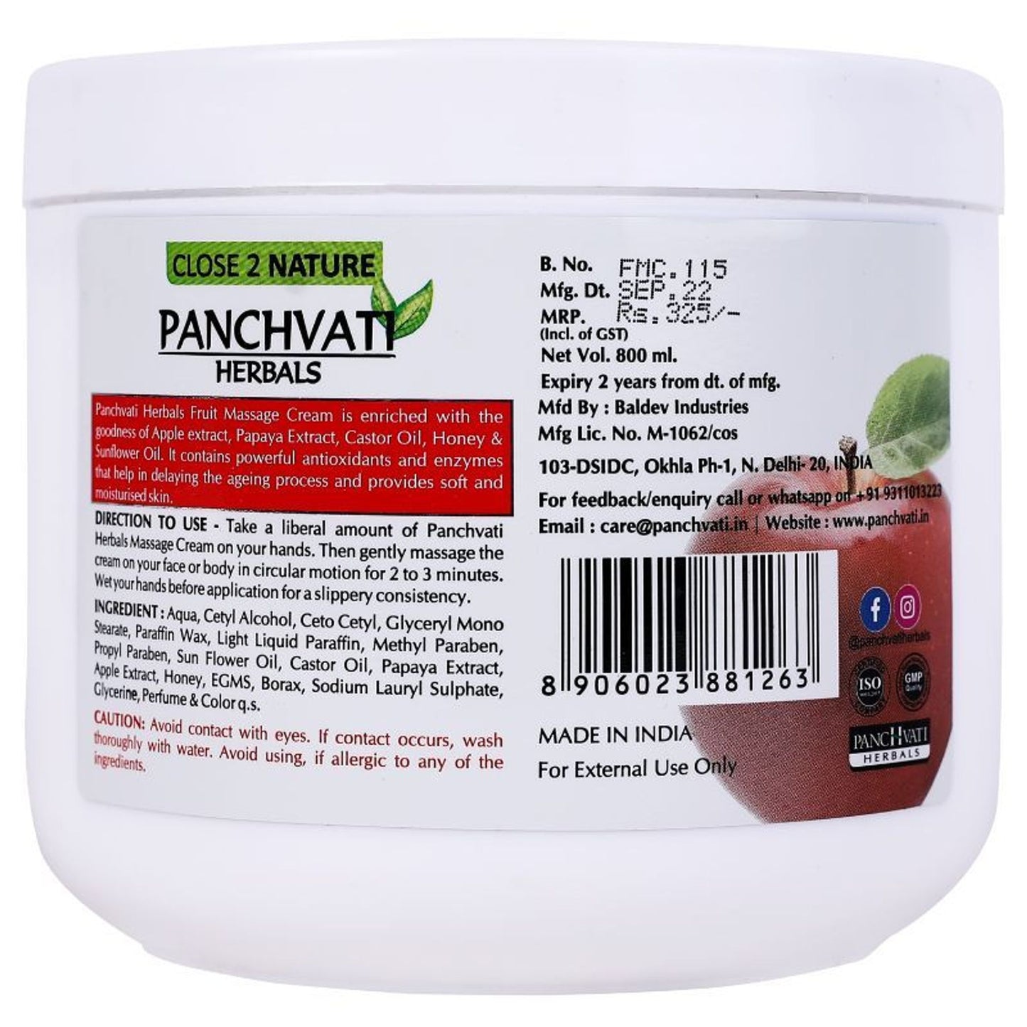 Panchvati Herbals Fruit Massage Cream