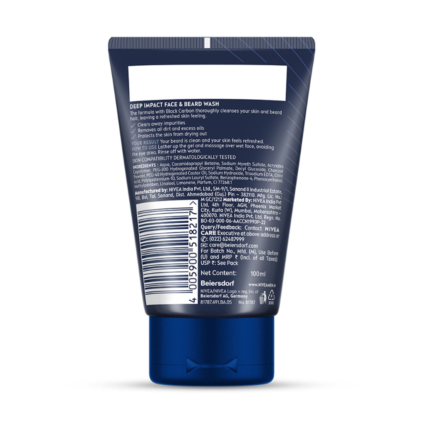 NIVEA Men Deep Impact Intense Clean Face Wash