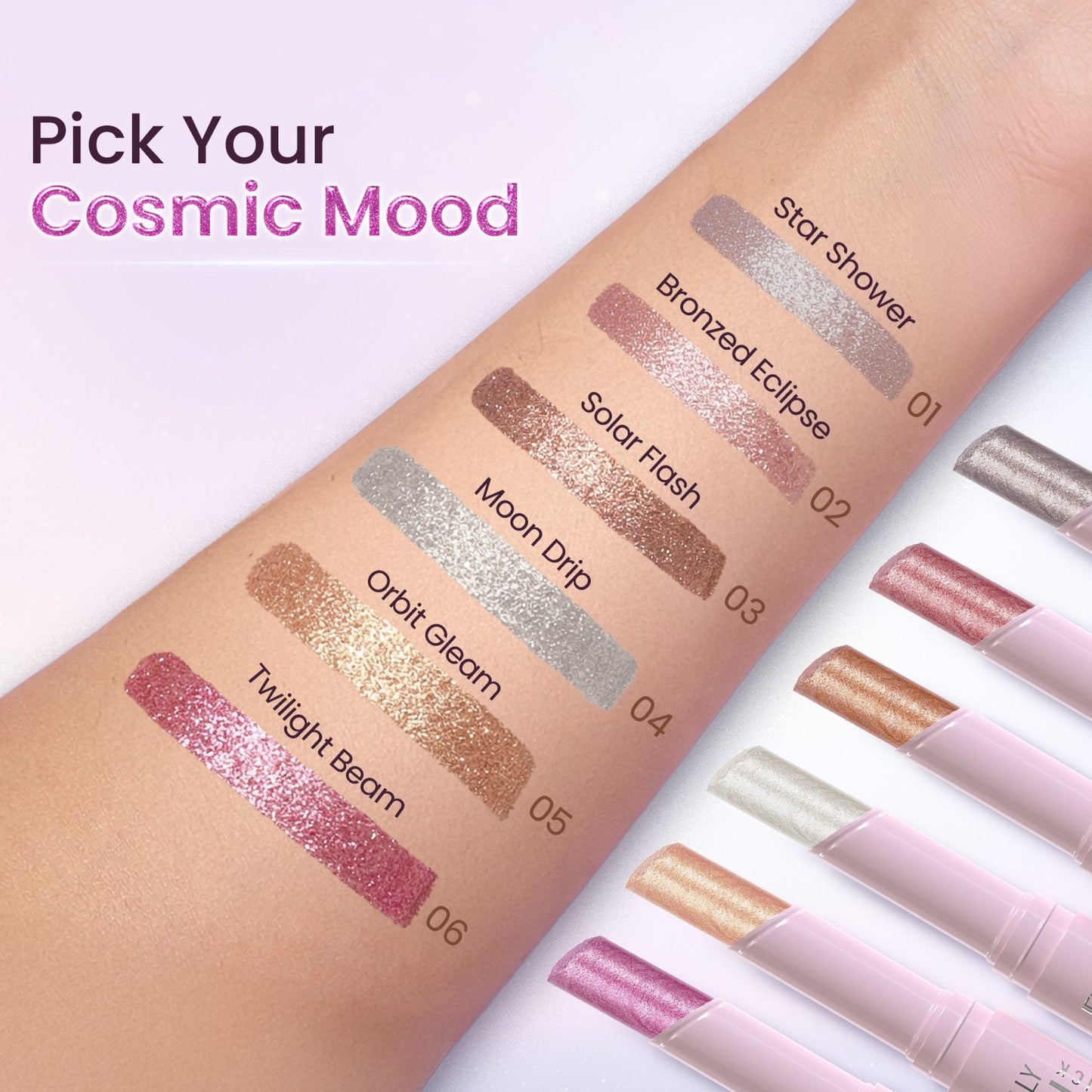 Swiss Beauty Jelly Verse Glow Eyeshadow Stick , Rich Color Payoff, Crease-Proof - Solar Flash