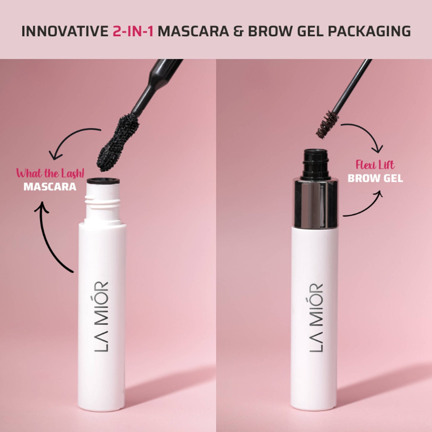 La Mior What The Lash! Mascara & Flexilift Brow Gel Duo - Ultra Black