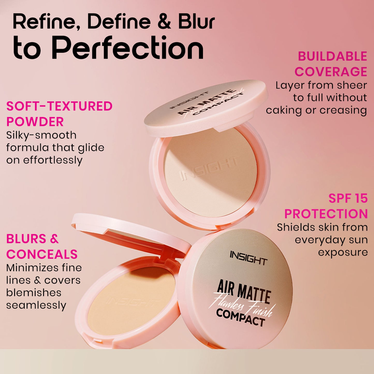 Insight Cosmetics Air Matte Flawless Finish Compact - Porcelain Glow