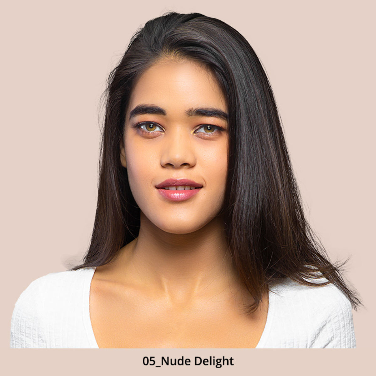 Nykaa Cosmetics SkinShield Anti-Pollution Matte Foundation in Nude Delight 05, showing the foundation bottle with product details.