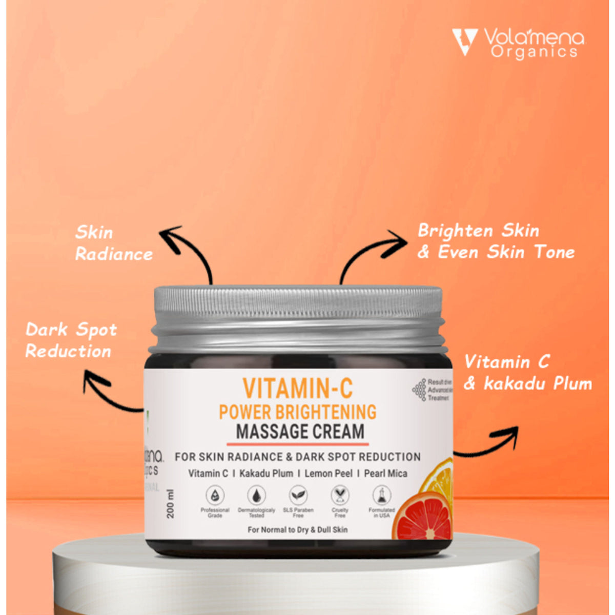 Volamena Organics Vitamin C Power Brightening Massage Cream