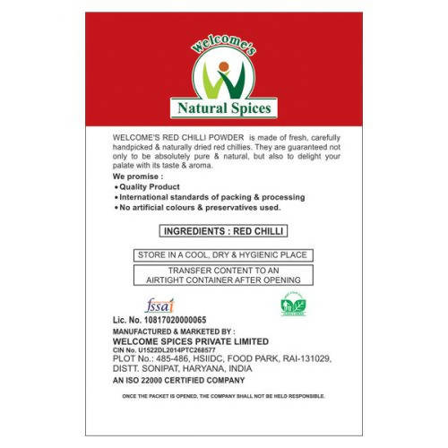 Welcome’s Natural Spices Red Chilli Powder