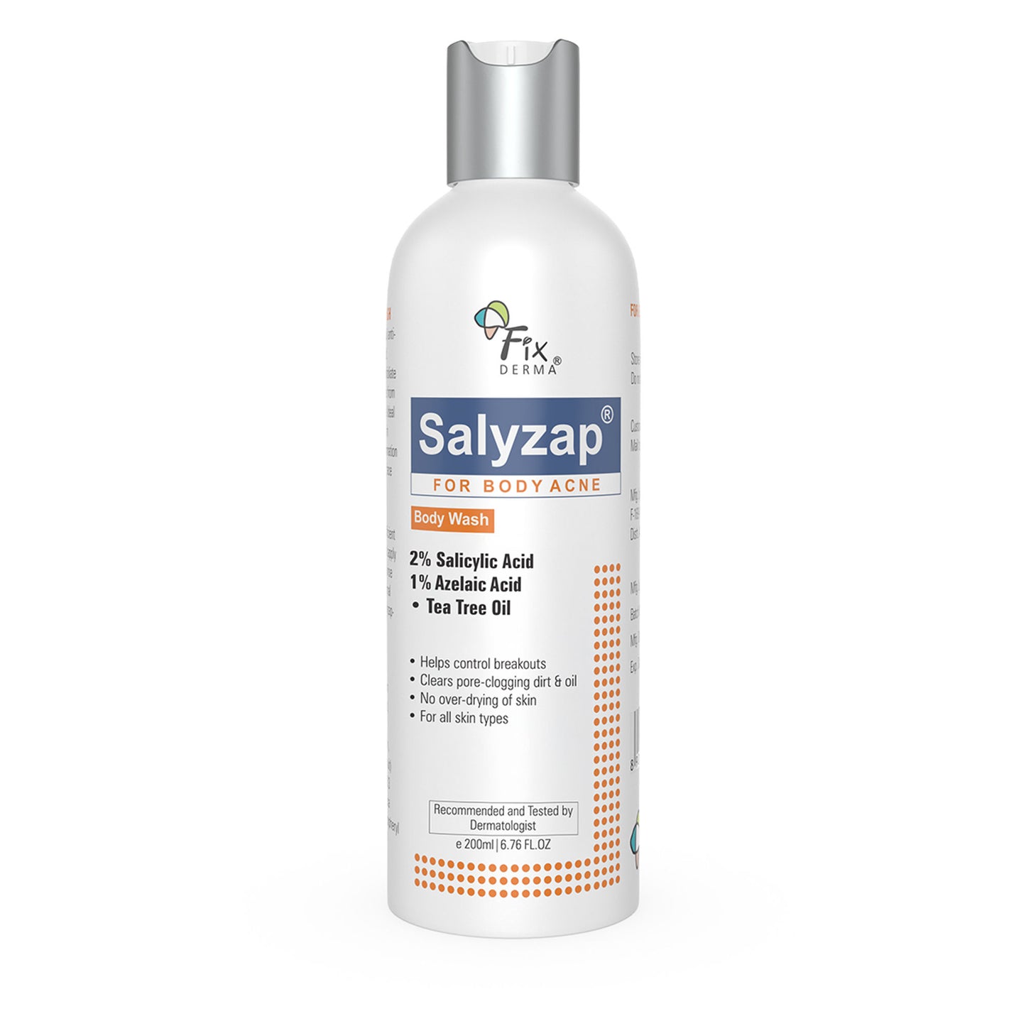Fixderma Salyzap 2% Salicylic Acid Body Wash Acne Control Back Acne Body Wash for Women & Men