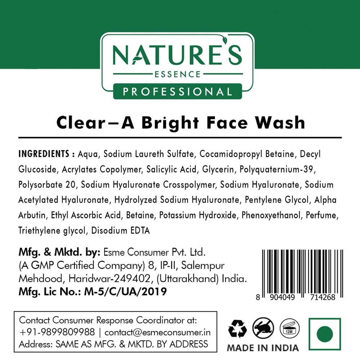 Nature's Essence Professional Facialist Clear