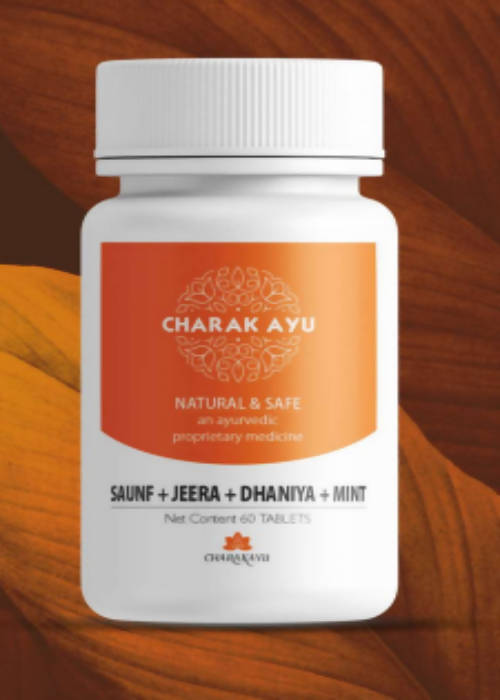 Charakayu Saunf + Jeera + Dhaniya + Mint Tablets