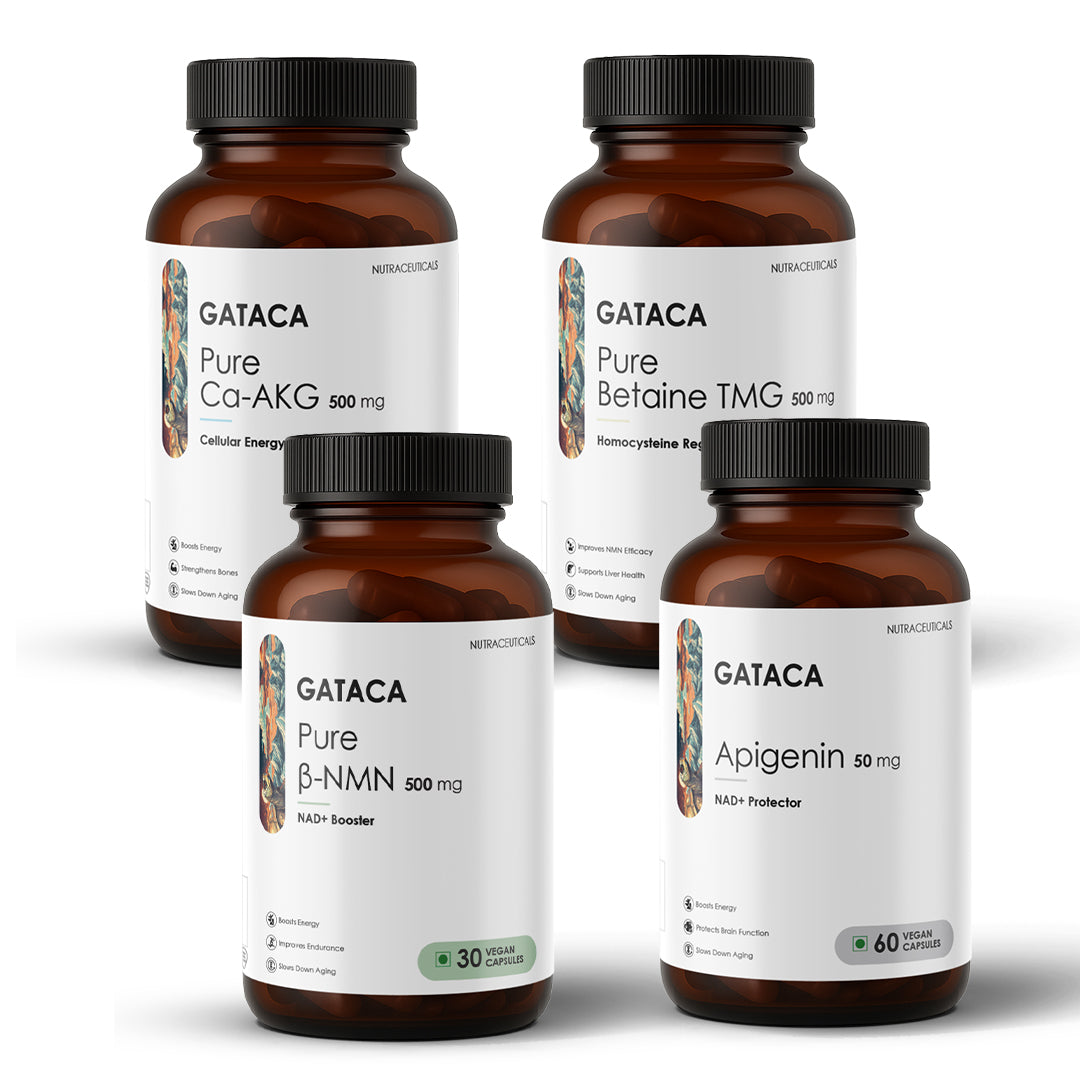 GATACA The Supersede Stack (Pure ?-NMN 500 mg, Apigenin 50 mg, Pure Ca-AKG 500 mg)