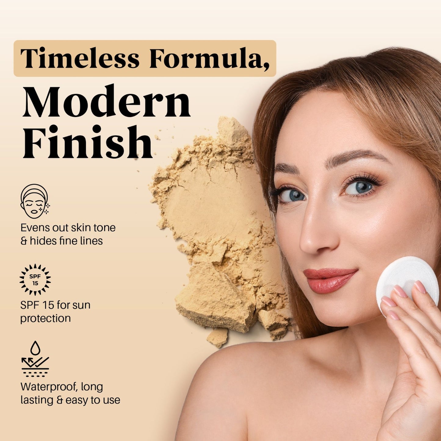 Colors Queen Oil Control Pan Cake Compact Powder - Natural Honey
