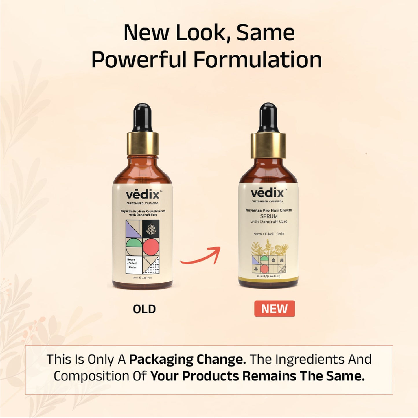 Vedix Nuyantra Pro Hair Growth Serum With Dandruff Care Neem + Tulsi + Bhringraj