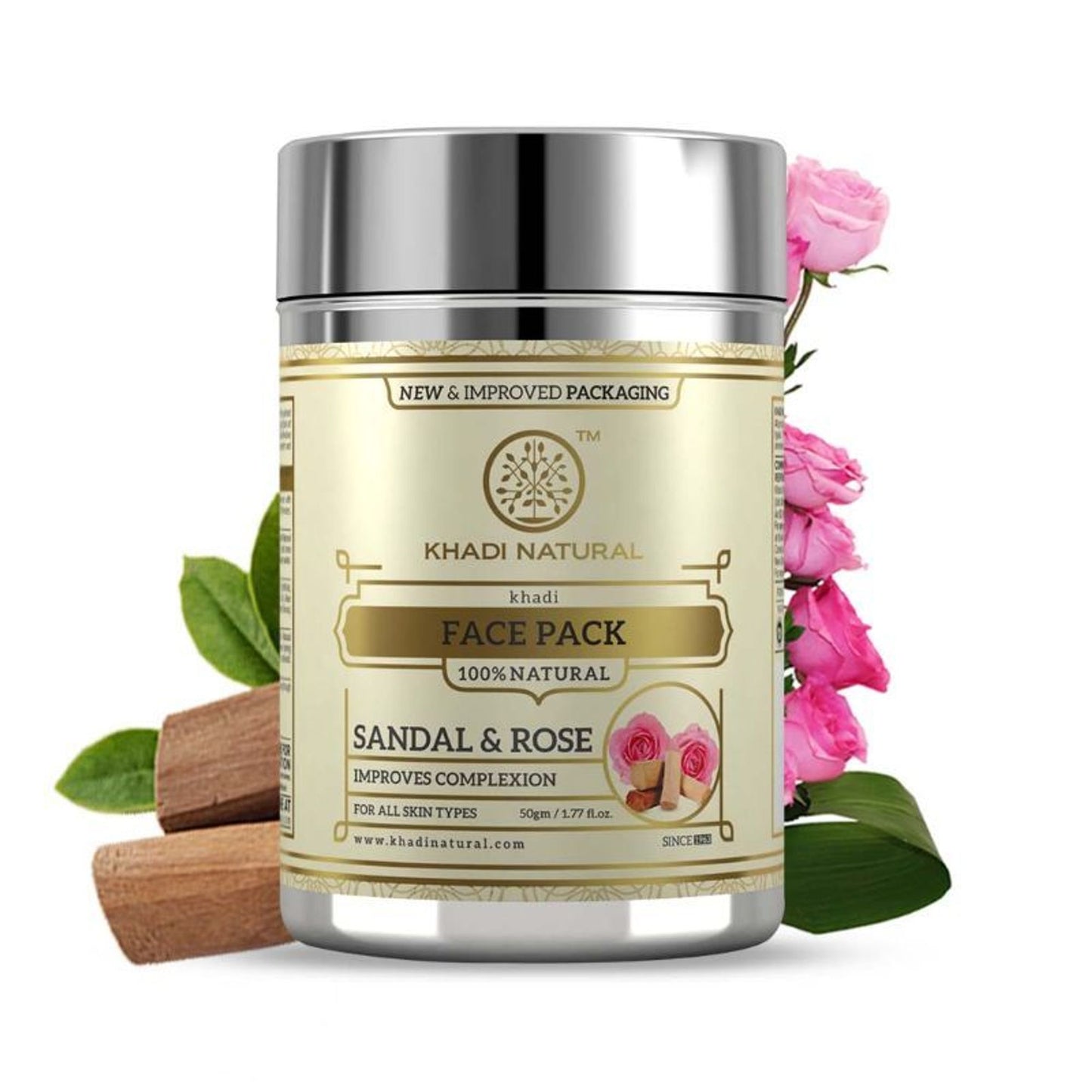 Khadi Natural Sandal & Rose Face Pack Removes Dead Skin Cells