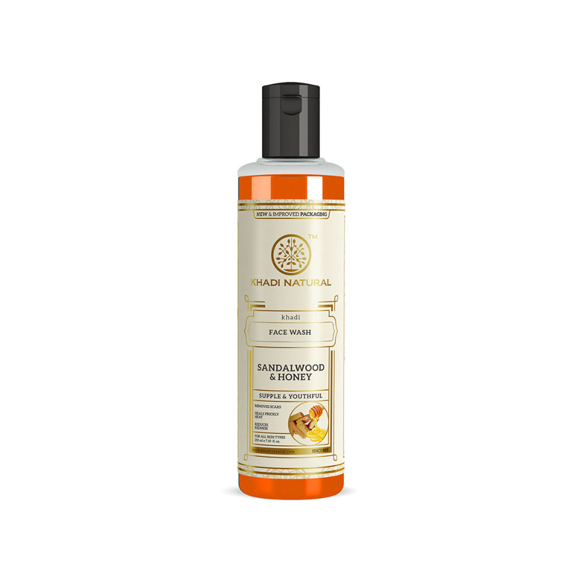 Khadi Natural Sandalwood & Honey Face Wash for Hydration, Glow and Gentle Cleansing