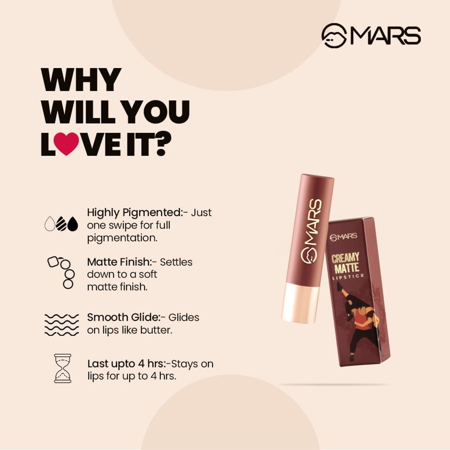MARS Creamy Matte Lipstick - Bollywood Surprise