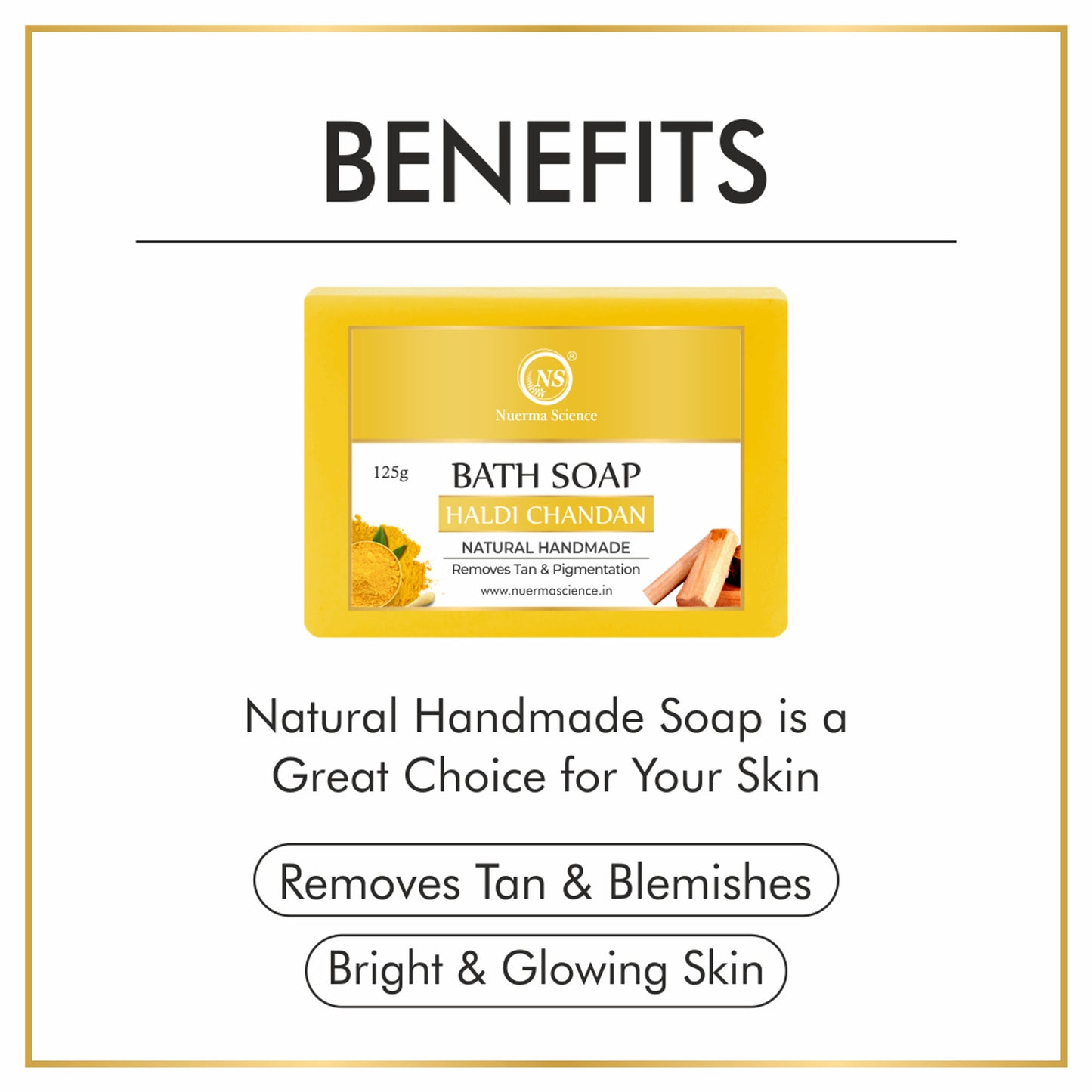 Nuerma Science Natural Chandan Haldi Handmade Soap