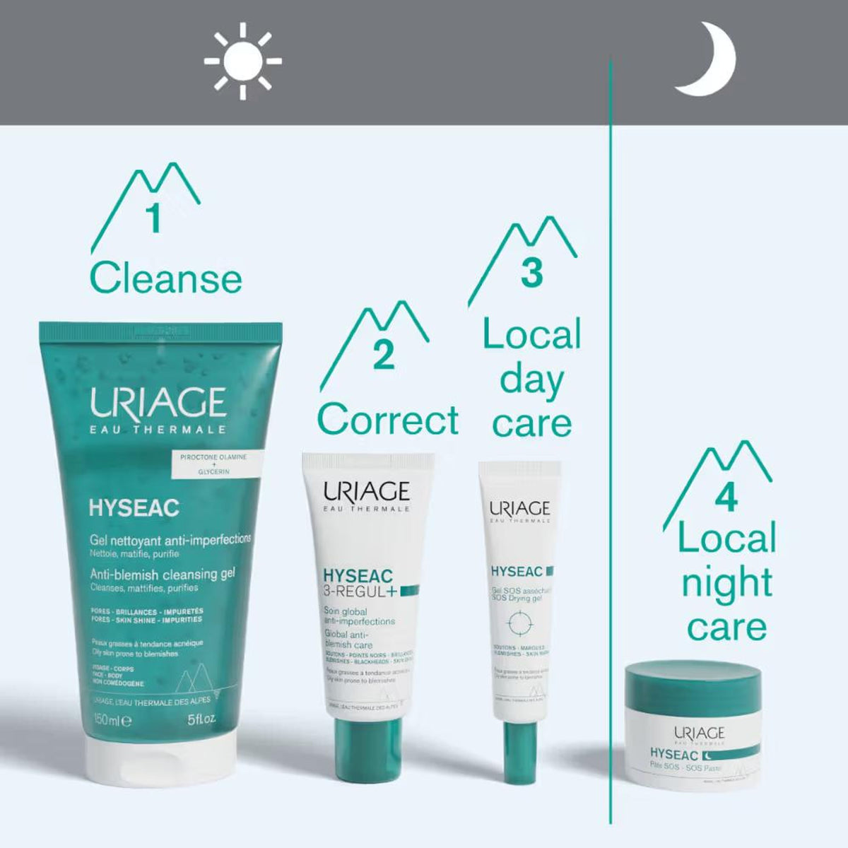 Uriage Hyseac Gentle Gel Face Wash for Oily Acne Prone Skin Foams, Purifies & Eliminates Excess Oil