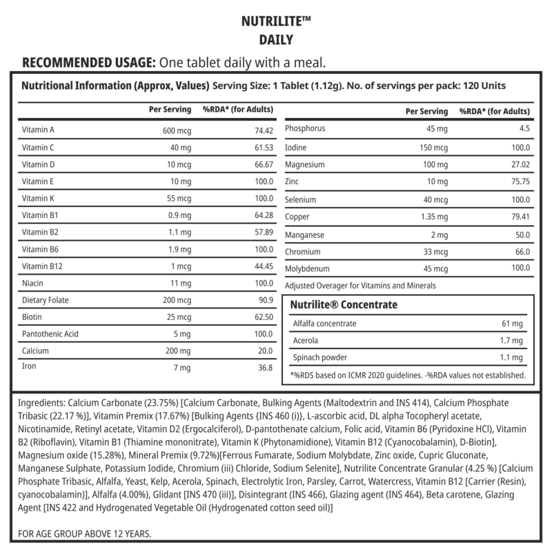 Nutrilite Daily Multivitamin and Multimineral Tablets - Indyancart