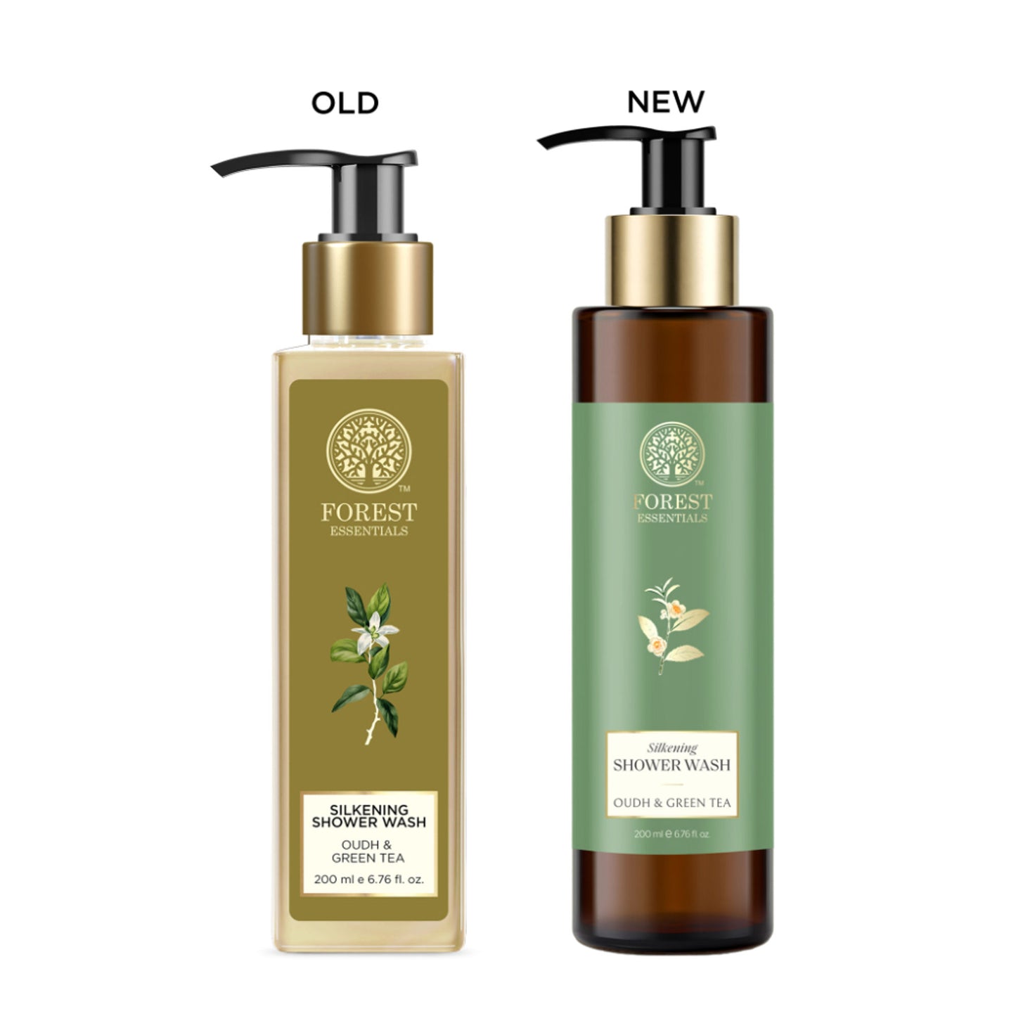 Forest Essentials Silkening Shower Wash - Oudh & Green Tea