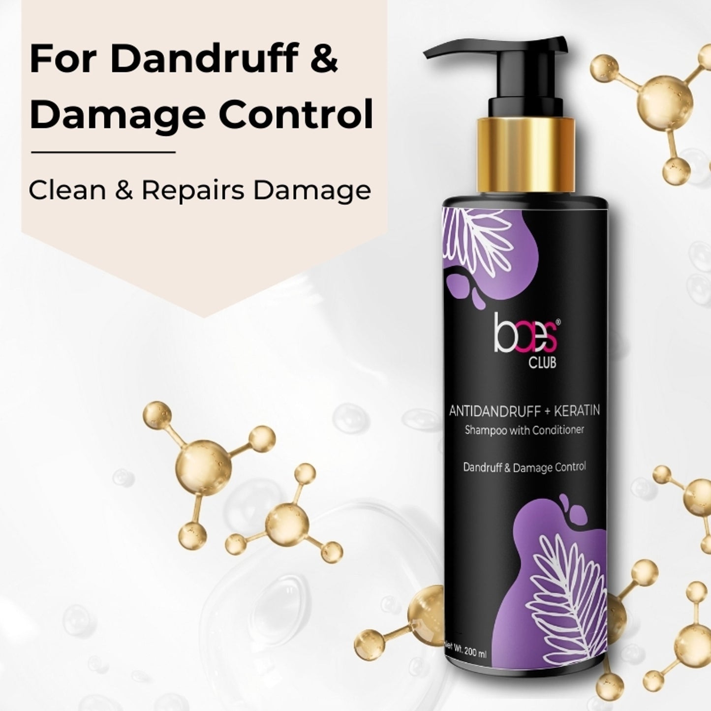 Baes Club Antidandruff + Keratin Shampoo With Conditioner Helps With Itching & Redness Unisex