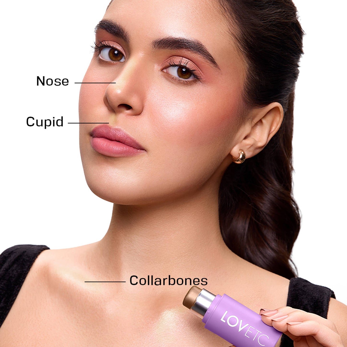 LOVETC Multi-Purpose Highlighter Stick, 3-in-1 Makeup, 12Hr Wear - Halo