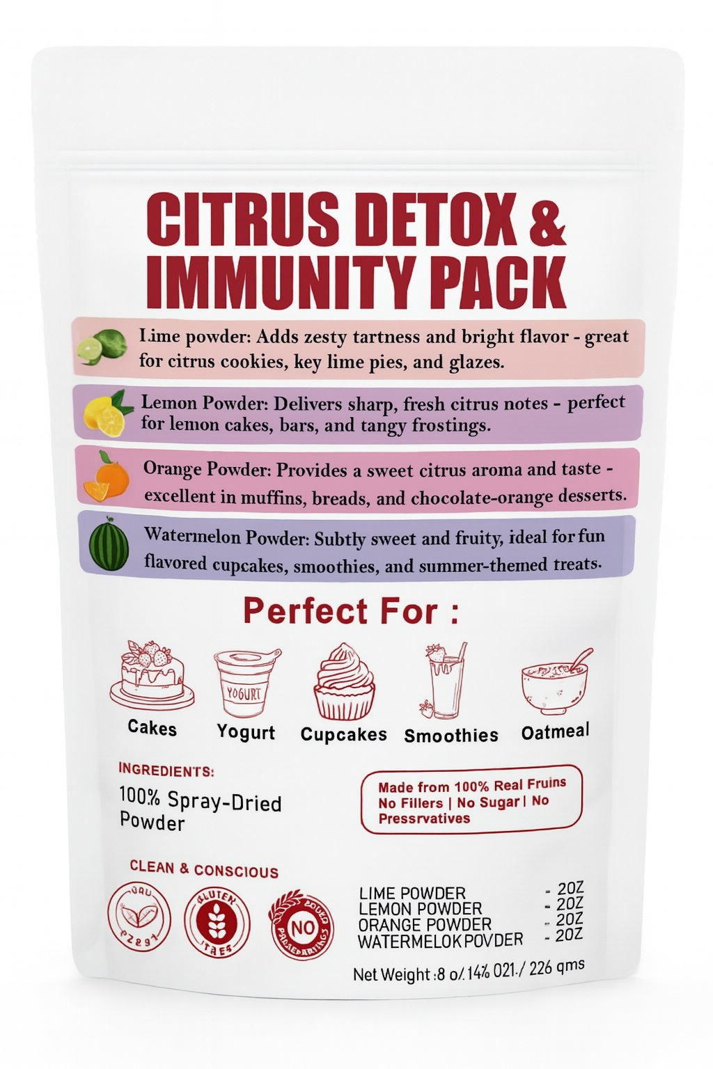 Confect Citrus Detox & Immunity Pack | Fruit Powder Combo