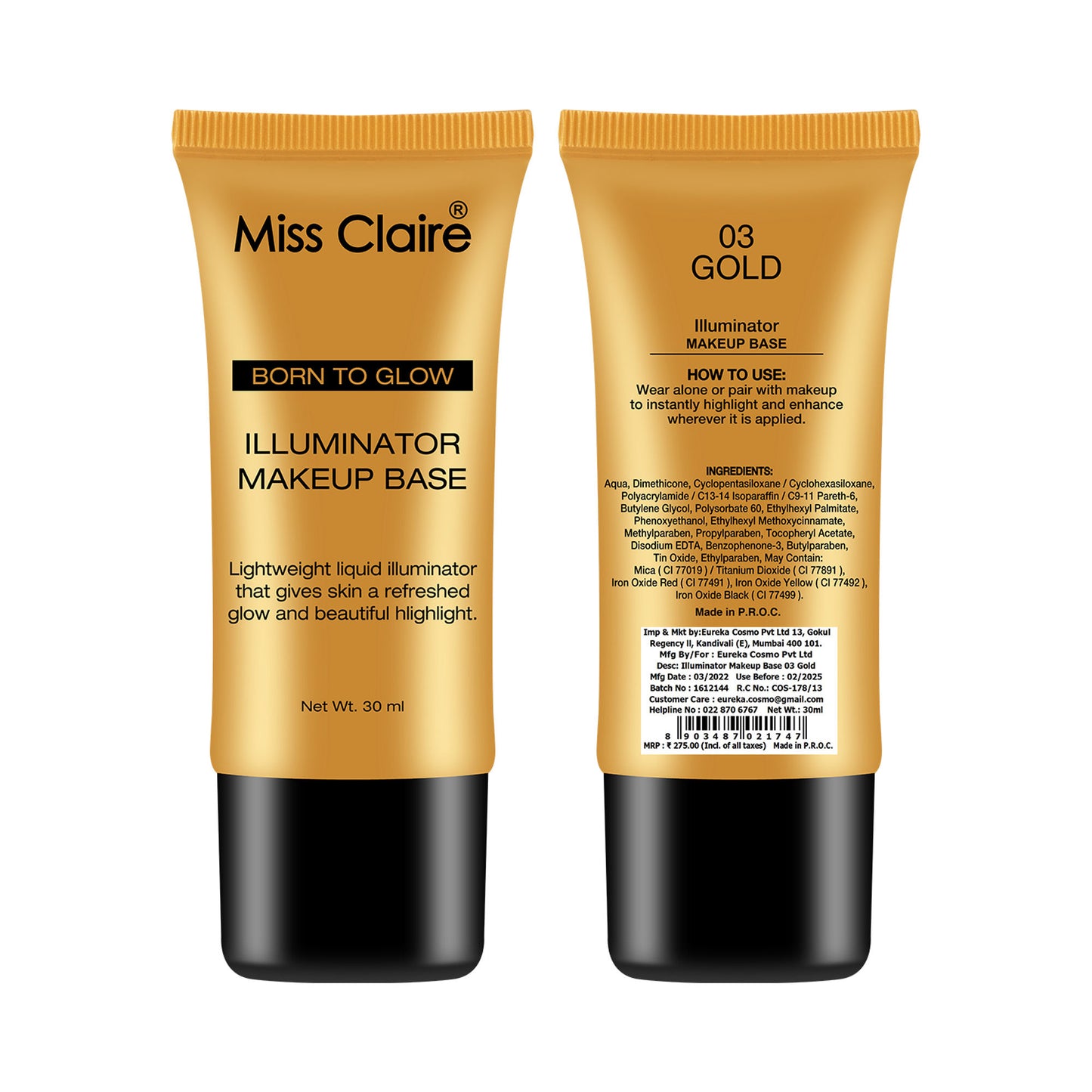 Miss Claire Illuminator Makeup Base - 03 Gold