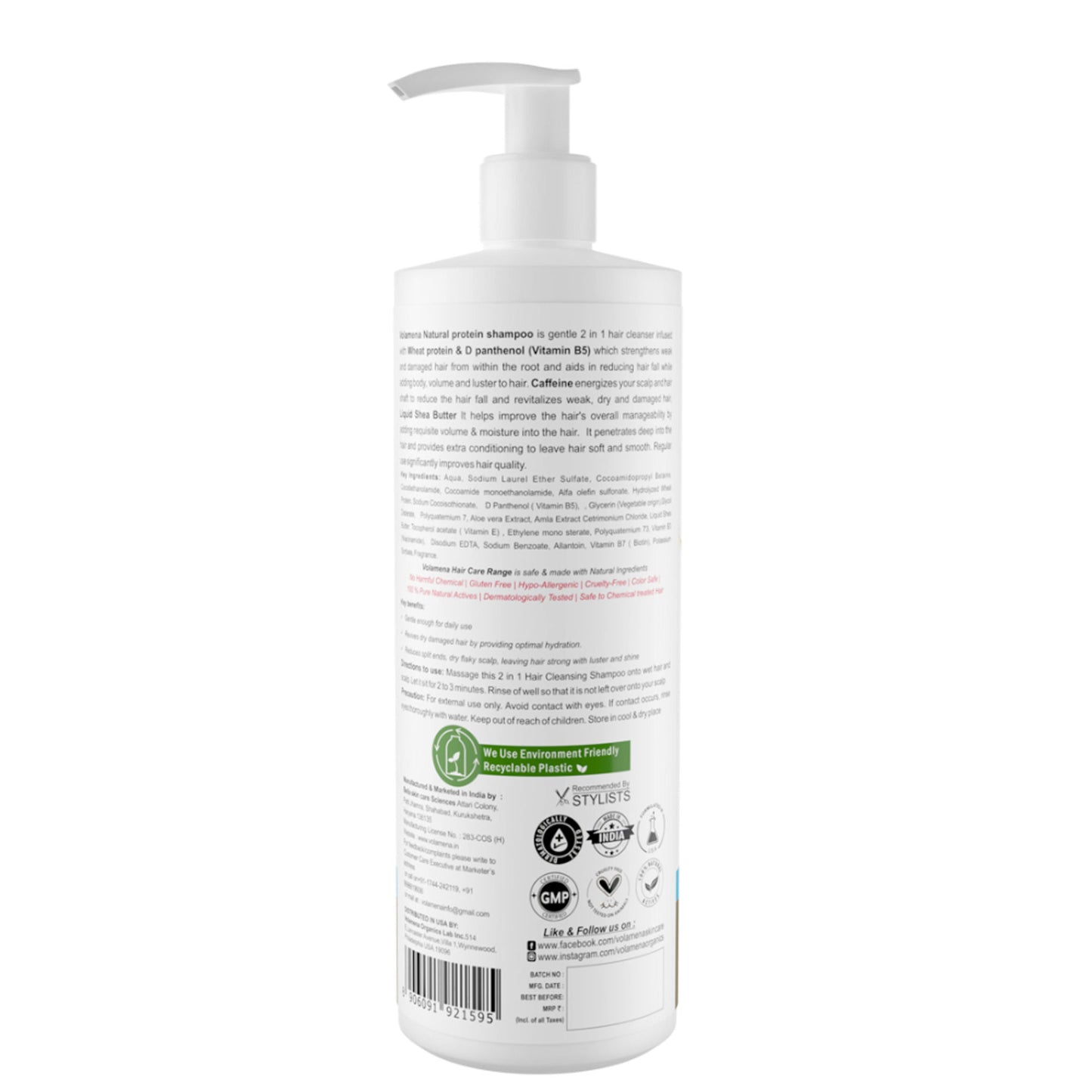 Volamena Natural Protein 2 In 1 Hair Shampoo