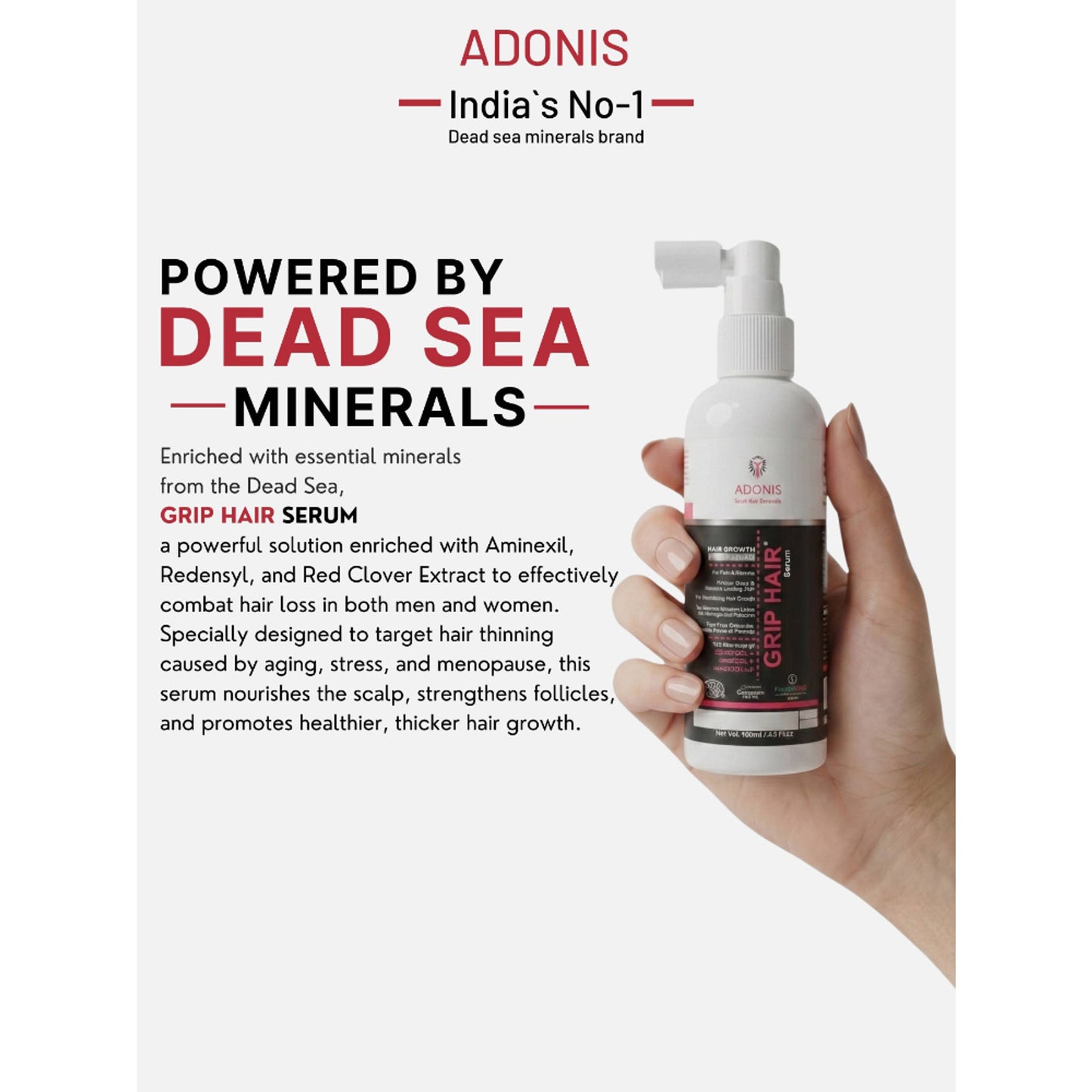 Adonis Grip Hair Serum With Biotin & Keratin For Healthy Strong Hair