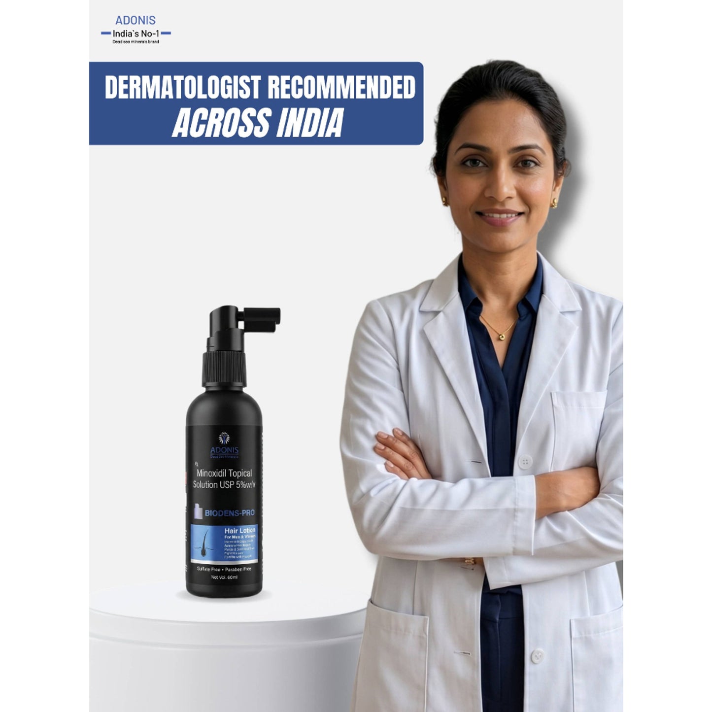 Adonis Biodens Pro Lotion With Minoxidil & Procapil For Hair Growth Control