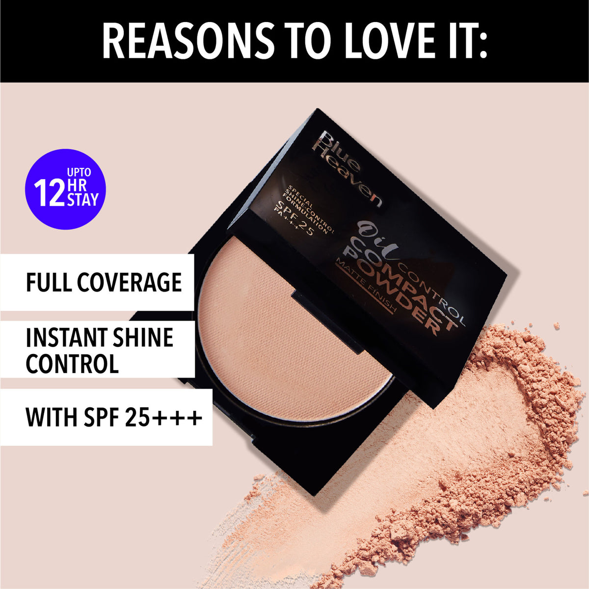 Blue Heaven Oil Control Compact Powder Matte Finish - Cream 201
