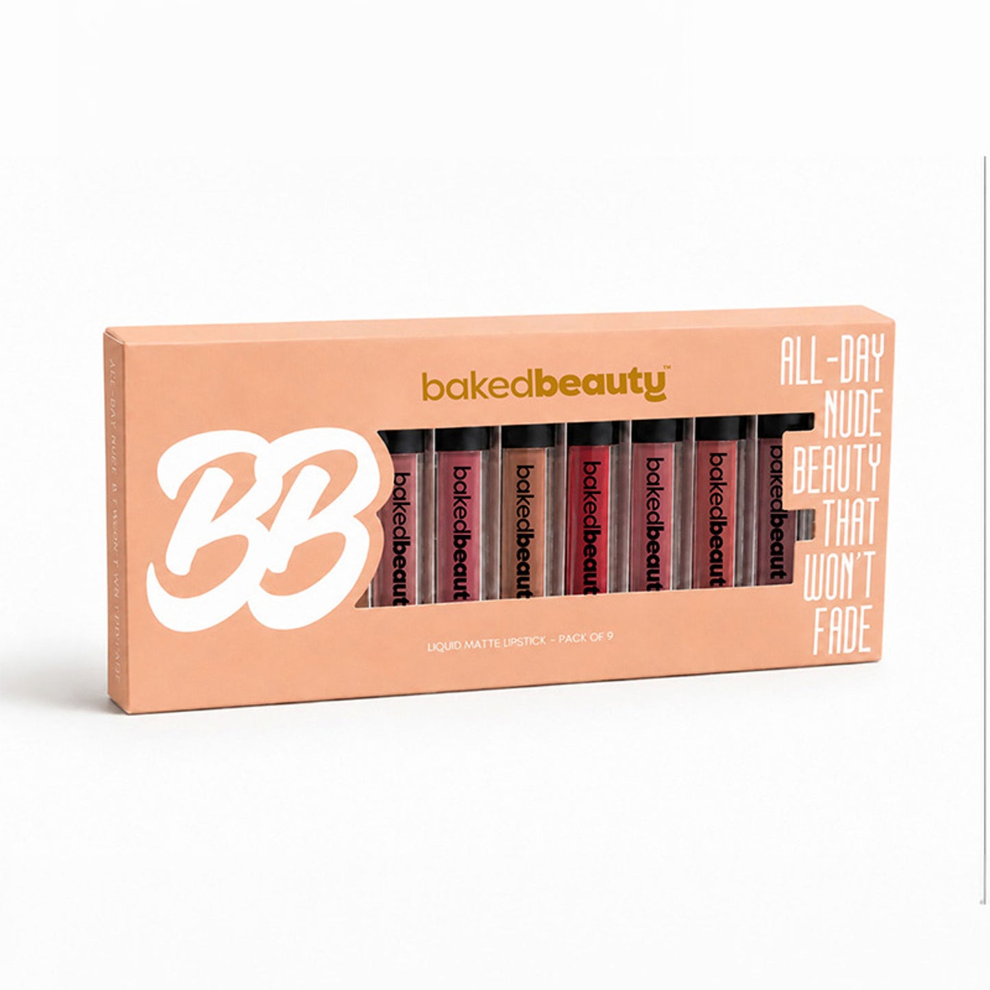Baked Beauty Liquid Matte Lipstick Nude Palette - Pack of 9