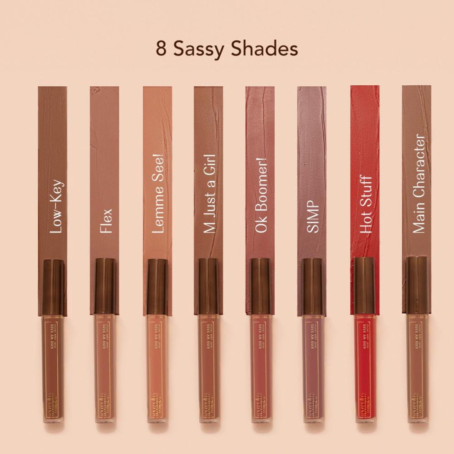 LoveChild Masaba Transfer-proof Long-lasting Velvet Liquid Lipstick, Enriched with Hyaluronic Acid and Kaolin Clay - Low Key