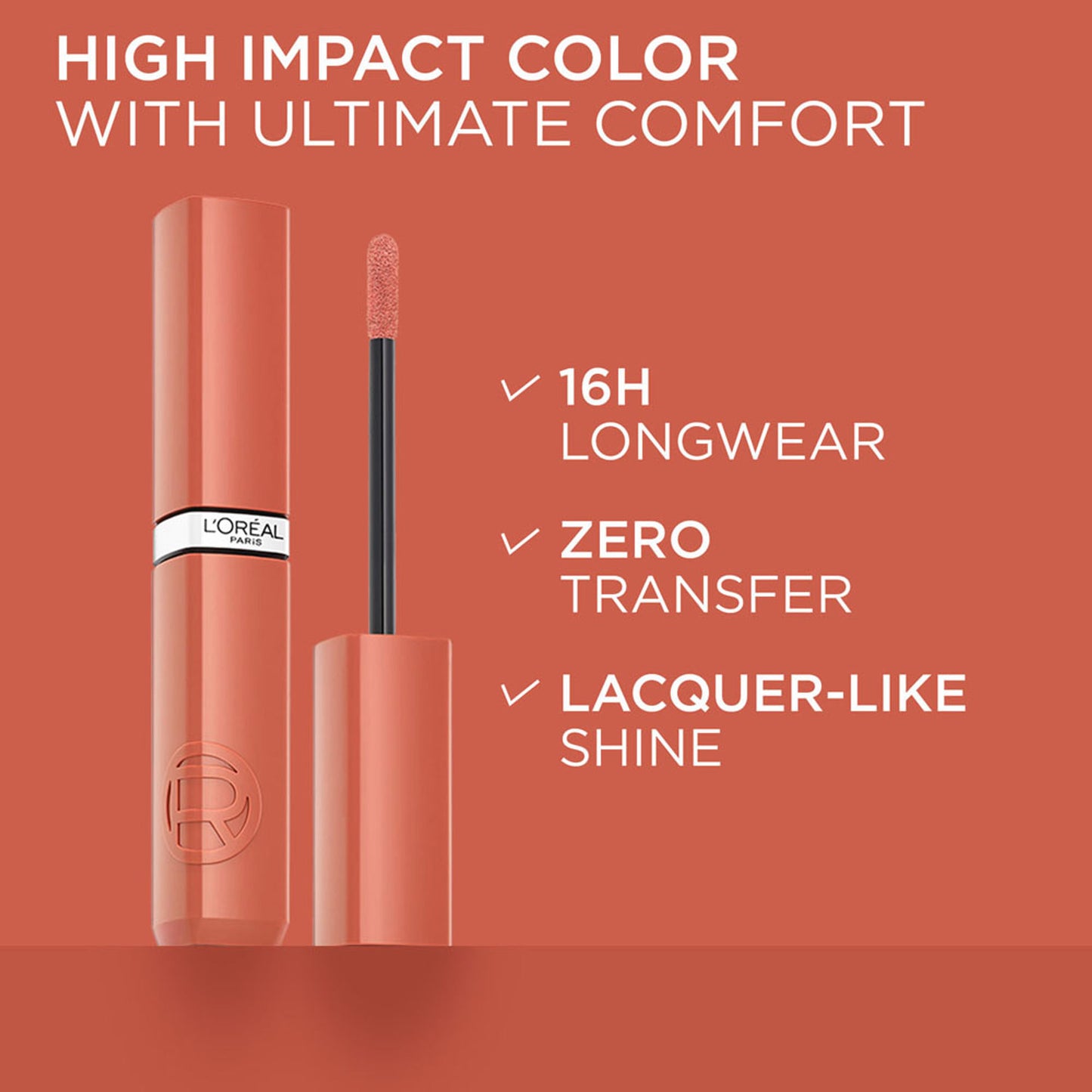 L'Oreal Paris Infallible Laque Resistance Liquid Lipstick, 16H Lacquer Shine - 225 Rouge Confidence