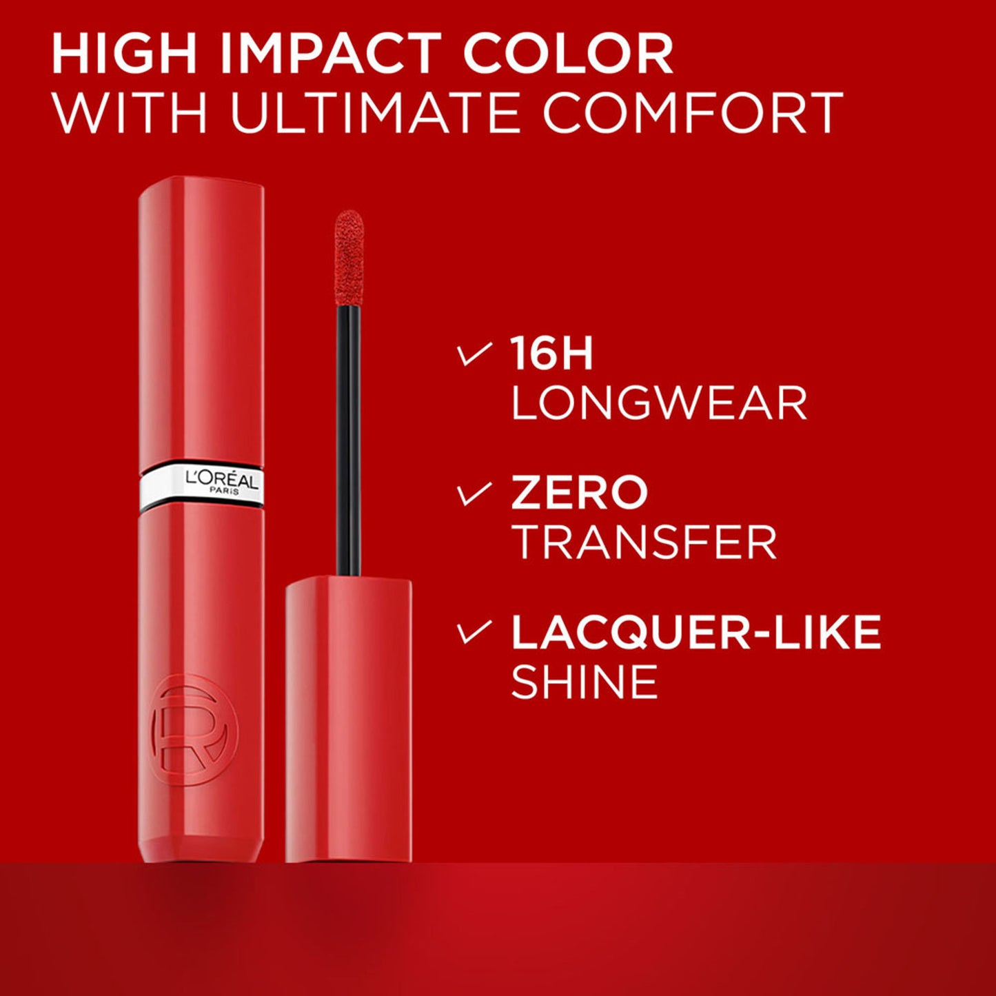 L'Oreal Paris Infallible Laque Resistance Liquid Lipstick, 16H Lacquer Shine - 420 Le Rouge Paris