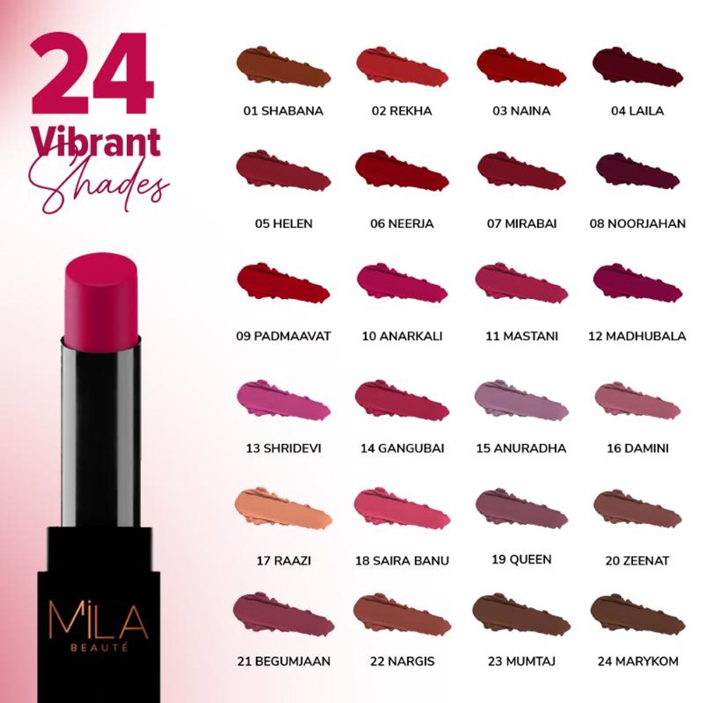 Mila Beauté Pro Matte Long Lasting Creamy Matte Finish Lipstick - Shabana