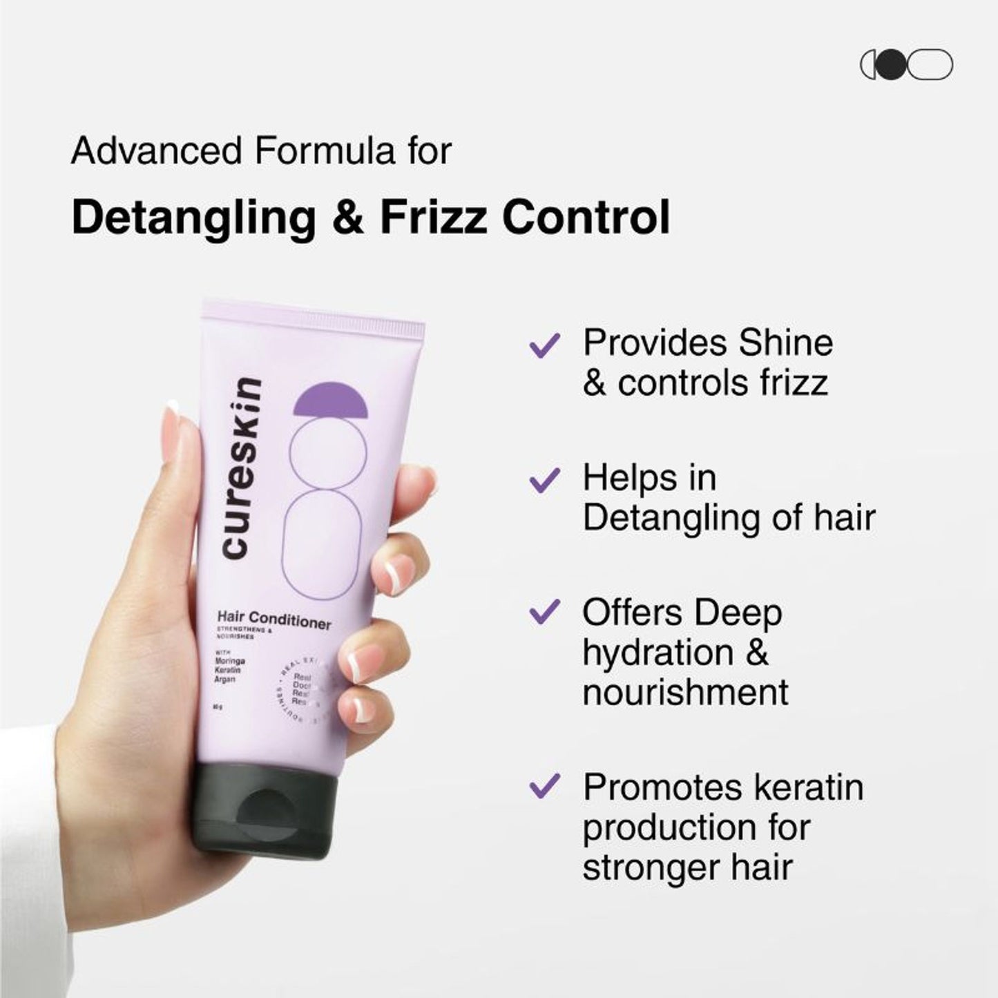 Cureskin Hair Conditioner Strengthens And Nourishes With Moringa Keratin Argan
