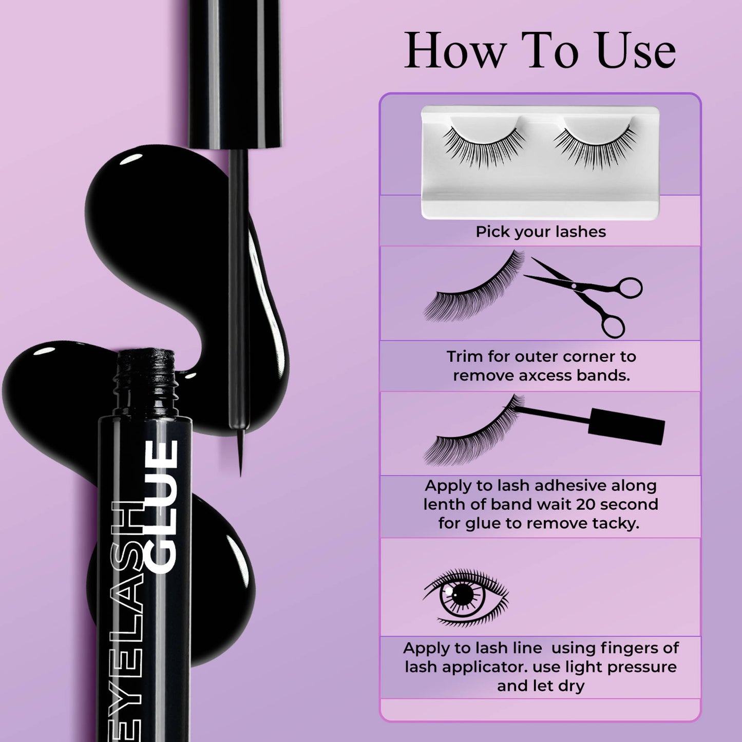 FASHION COLOUR Eyelash Glue - Black