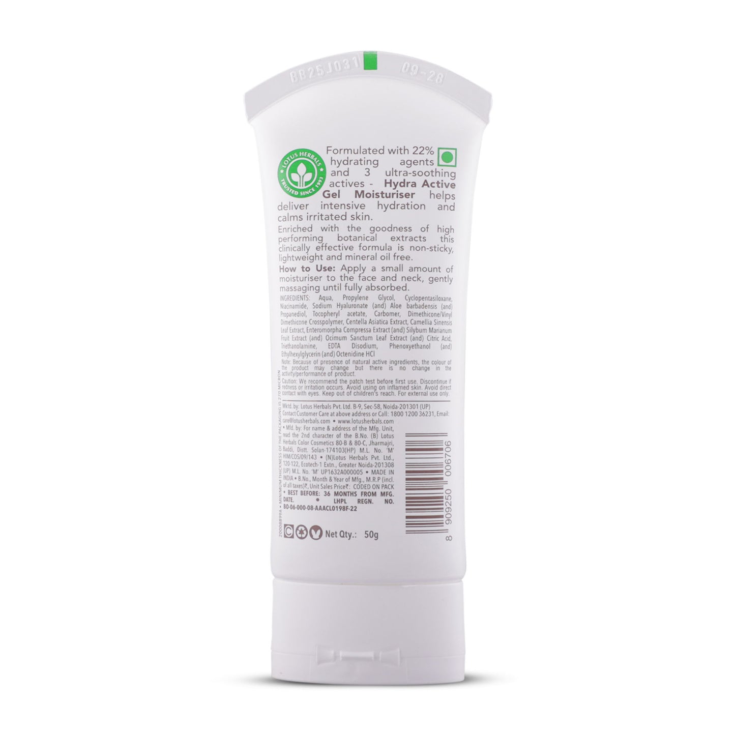 Lotus Dermabotanics Hydra Active Gel Moisturiser 2.5% Hyaluronic Acid Complex, All Skin Types