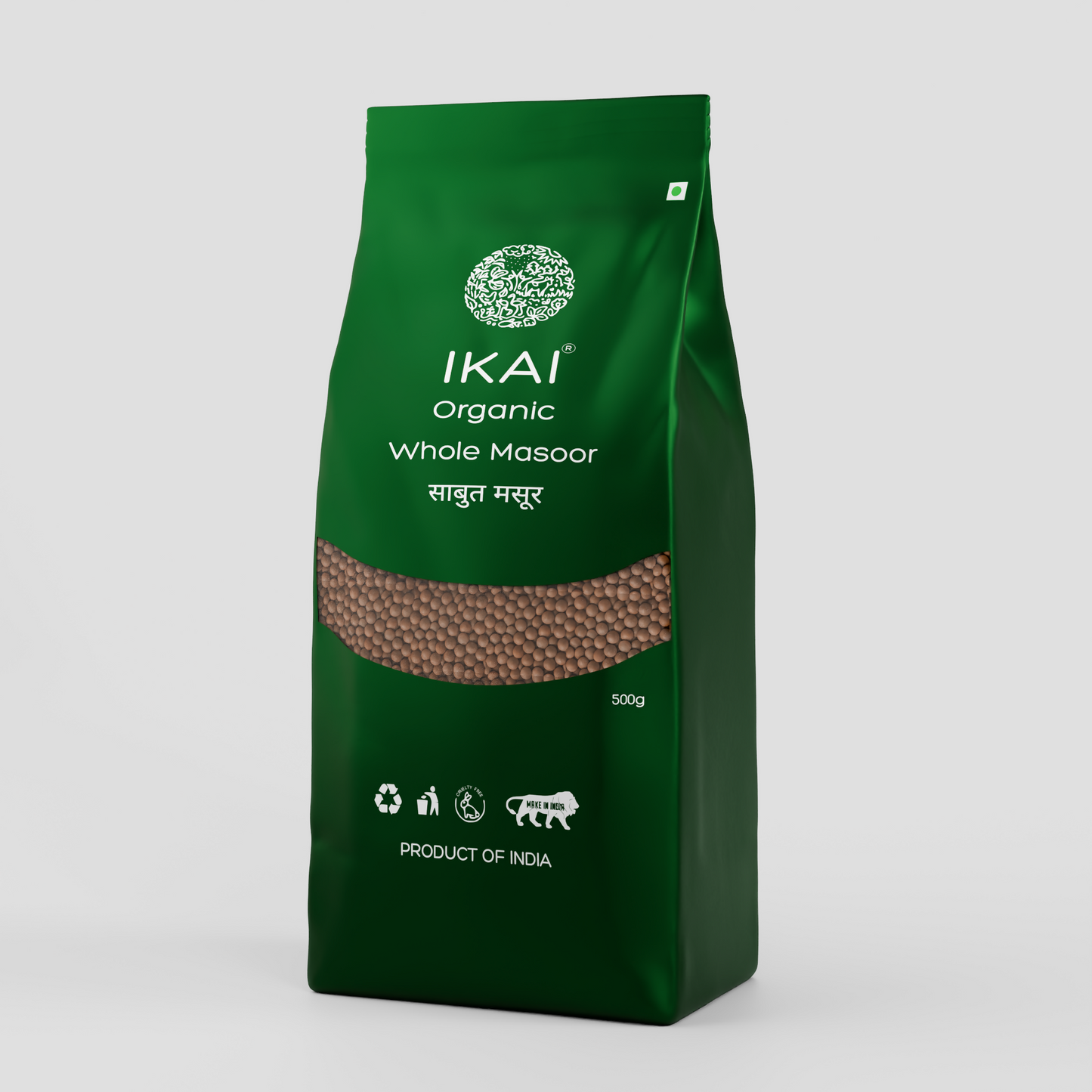 IKAI Organic Whole Masoor (Unpolished Red Lentil)