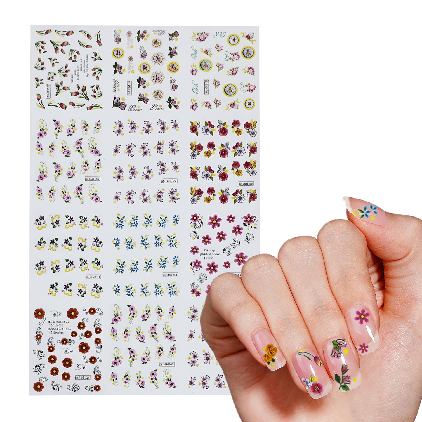 Matra Nail Art Stickers - Adhesive Decals For Diy Flower Manicure Paint Polish Press-On & Extensions