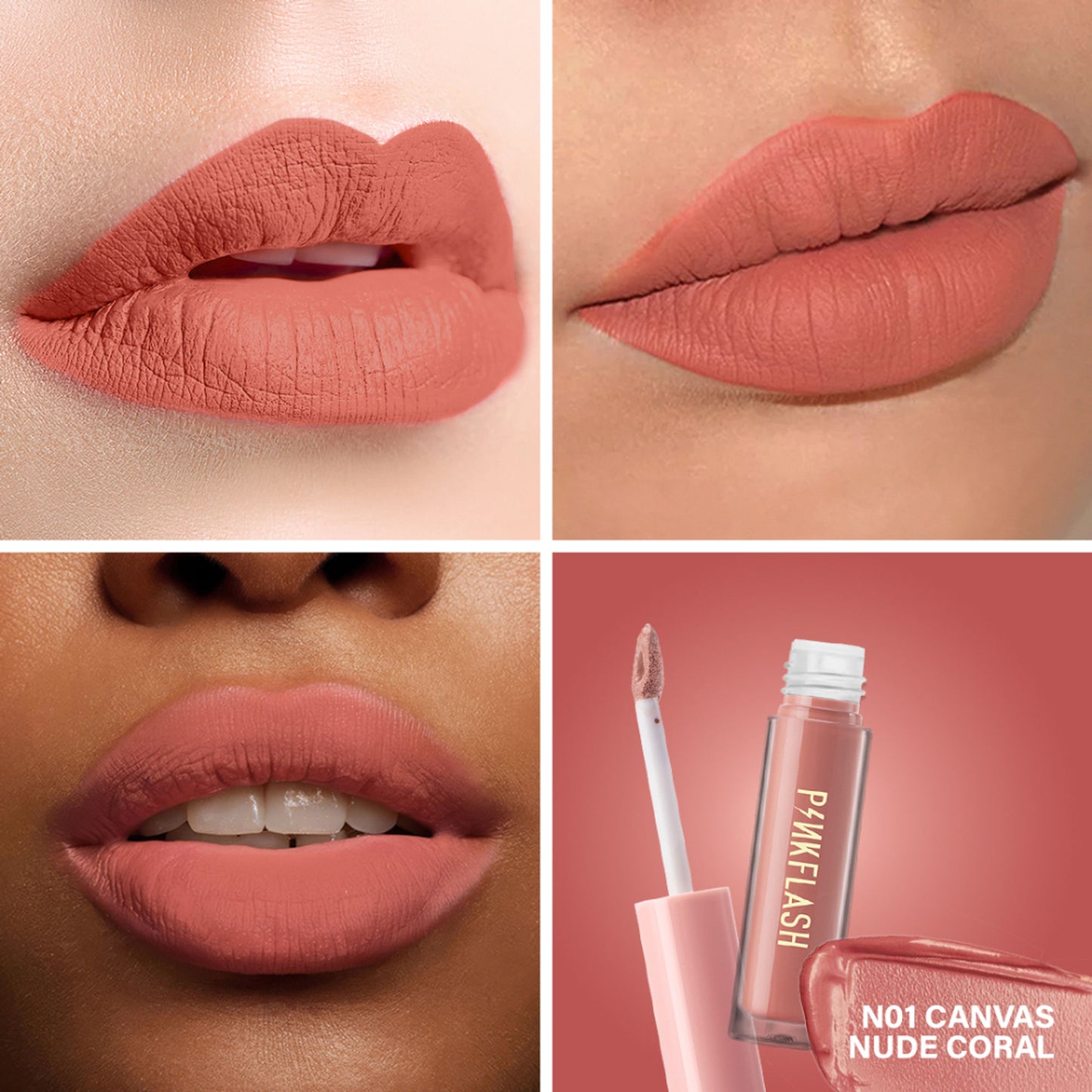 PINKFLASH Melting Matte Lip Cream - N01 Canvas